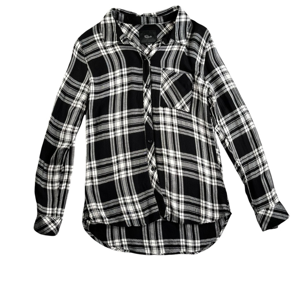 Rails Women’s‎ Hunter Button Down in Ebony/White Plaid Long Sleeve Size Small